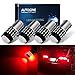 AUTOGINE 4 X Super Bright 9-30V 1156 1003 1141 7506 BA15S LED Bulbs 3014 54-EX Chipsets with Projector for Tail Lights Brake Lights Turn Signal Lights, Brilliant Red