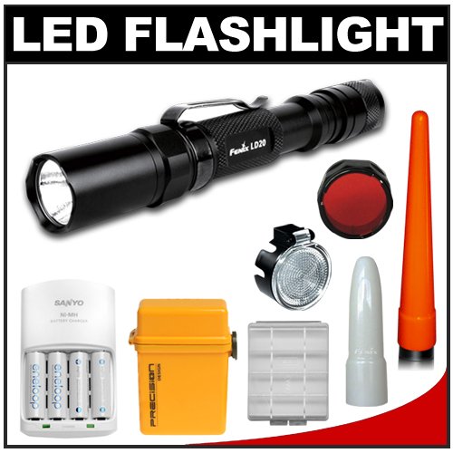  Fenix LD20 Waterproof LED Torch Flashlight + Fenix Accessory Kit + Sanyo Eneloop Power Kit 