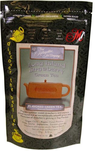 Long Island Strawberry Flavored Green Tea ~ Discovery Loose Tea Pack 100 gr 3.5 oz with... by Metropolitan Tea