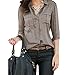 Misscat Women Sexy Button Down Shirt Casual Long Sleeve Slim T-shirt Blouse Tops