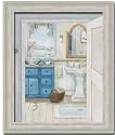 Blue Wisteria Country Bath Room Wall D&eacute;cor by Julia Hawkins Picture Art Print FRAMED