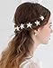 Crystal Starfish Hair Pins Jewel in Silver Tone for Women Girl Bridal Wedding Bouquet Prom and Beach Theme Party (Set of 6)