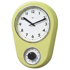 Bai Design BAI.280.CH Kitchen Timer Retro Modern Wall Clock in Chartreuse