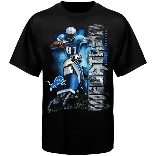 NFL Men's Detroit Lions Calvin Johnson Megatron Receiver Tee (Black, XX-Large)