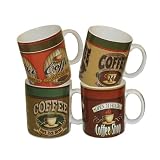 Casa Moda Coffee Signs Set of 4 Mugs