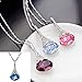 HuntGold 1X Artificial Rhinestone Diamond Crystal Pendant Chain Necklace Lovers Gift(blue)