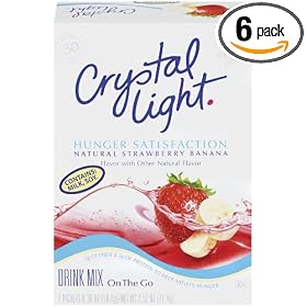 Crystal Light On The Go Hunger Satisfaction, Strawberry Banana, 7-Count Boxes (Pack of 6)