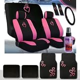 16 Pieces Universal Heart Design Car Seat Covers Set with Front and Rear Seat Covers,... by Love Story