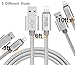 [3Pack]Iphone Cable 3ft 6ft 10ft Durable USB Cable Tangle Free Nylon Braided lightning Sync and Charging Cord for iPhone 6/6s/6 plus/6s plus, 5c/5s/5, iPad Air/Mini,iPod Nano/Touch(Silver)..