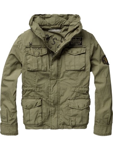 Scotch Shrunk Jungen Jacke 12410210501 - mid length overdyed jacket, Gr. 128 (8), Gr&uuml;n (66 Preisvergleich