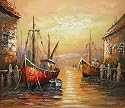 Old Port Oil Painting on Canvas Hand Made Replica Finest Quality 24in X 36in