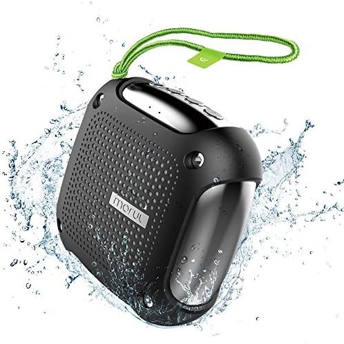 Morul H3 Waterproof Bluetooth Speaker ,Outdoor Splashproof Speaker with Enhanced Bass,Rugged Shockproof and Dustproof Portable Wireless Speaker Build-in Microphone(Black/Silver)