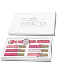 Invicta 10316 Women Wildflower Mop Dial Quartz Chrono Pink Leather Watch