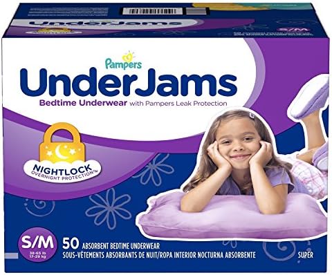 Pampers Underjams Absorbent Nightwear Size 7, Big Pack Girl, 46 Count New