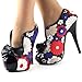 SHOW STORY Vintage Two Tone Bow Platform Stiletto High Heel Ankle Boots,LF30427