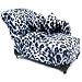 Sofa Style Unique Fashion Jewelry Box With 2 Pillows For Teens And Tweens - Black & White Leopard Animal Print