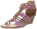 Madden Girl Women's Bizzyy T-Strap Sandal,Brown Multi,8 M US