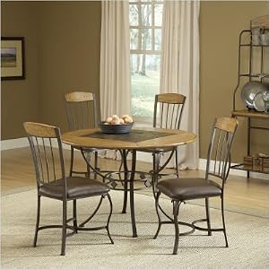 Lakeview Five Piece Round Dining Set with Wood Accented Chairs by