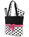 Trendy New Black White Hot Pink Polka Dot Quilted Diaper Bag Tote w/Changing Pad