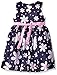 American Princess Girls' Navy Daisy Shantung Dress