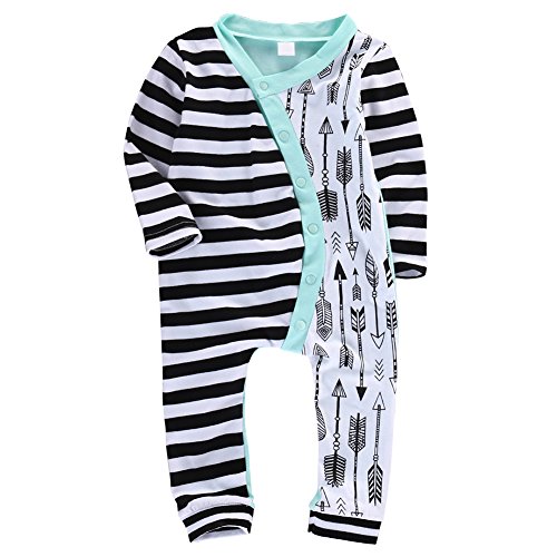 MIOIM Infant Baby Girls Boys Long Sleeve Stripes Romper Bodysuit Jumpsuit Outfits Onesies