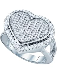 0.55CTW DIAMOND MICRO PAVE HEART RING