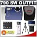 Olympus Stylus 790SW 7.1MP Waterproof Digital Camera with Dual Image Stabilized 3x Optical Zoom (Blue) + USB Card Reader + Spare Li-42B Battery for Olympus + Compact Padded Camera Case