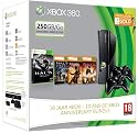 Console Xbox 360 250 Go + 2 Manettes sans fil noire pour Xbox 360 + Halo combat evolved Anniversary + Halo Reach + Fable III + Gears of War 2 + Carte Xbox Live Gold 3 mois