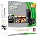 Console Xbox 360 250 Go + 2 Manettes sans fil noire pour Xbox 360 + Halo combat evolved Anniversary + Halo Reach + Fable III + Gears of War 2 + Carte Xbox Live Gold 3 mois