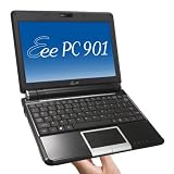 ASUS Eee PC 901 12G (8.9" Display, 1.6 GHz Intel ATOM Processor, 1 GB RAM, 12 GB Solid State Drive, XP Home, 6 Cell Battery) Fine Ebony