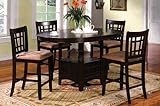 Oval Espresso Finish 5pc. Counter Height Dining Set w/ Base Design