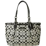 Coach Signature Gallery East West Shopper Bag Purse Tote 16561 Black White