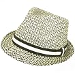 New Vented Weave Stingy Braid Fedora Trilby Hat Black - Medium