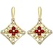 14k Yellow Gold Ruby and Diamond Drop Earring