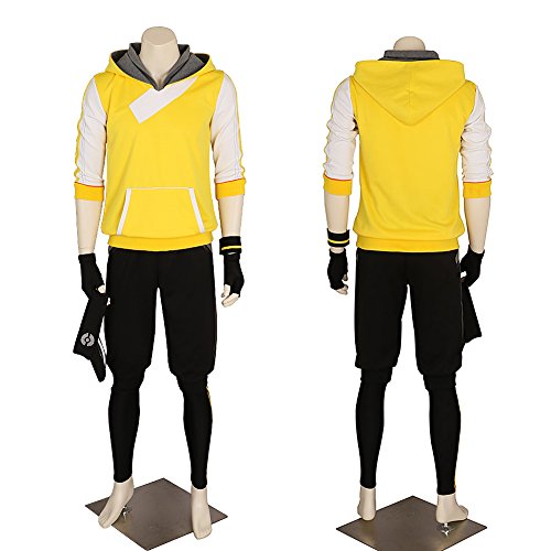 Men's Pokemon Go Trainer Hoodie Yellow Team Mystic Valor Instinct Medium