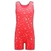One-Piece Shiny Snowflake Orange Gymnastics Biketard for Little Girl