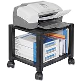 Kantek Two-Shelf Mobile Printer Stand, 17w x 13-1/4d x 14-1/8h, Black