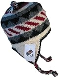 Wool Chullo Fleece Lined Ski Hat Toque with Ear Flaps Winter Knit Beanie Mountaineering Skull Cap