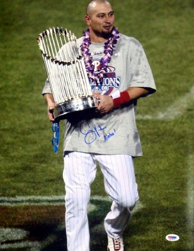 Shane Victorino Autographed/Hand Signed Phillies 16x20 Photo #3 Aloha PSA/DNA