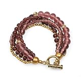 Glass and Brass Beads, Brass Purple Bracelet 'Fair Sailing Bracelet [Purple]' -Fair Trade Gifts