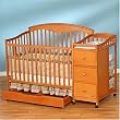 Christina 4-in-1 Convertible Crib n' Changer Combo in Honey Finish By Simplicity For Children