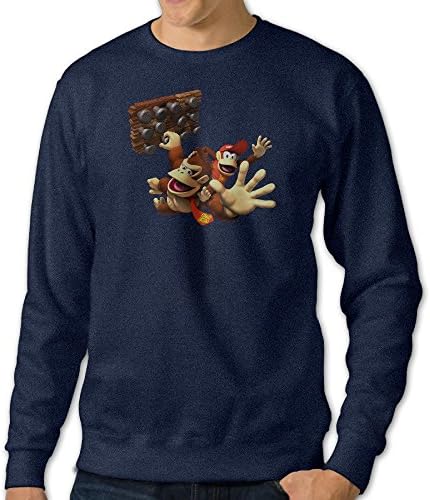 Men Donkey Kong Dk Jungle Climber Logo Round Neck Sweatshirt