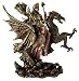 LA PERI (Flower of Immortality) Lady Fairy Riding Dragon Real Bronze Powder Cast Stat...