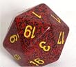 Speckled 34mm d20 Mercury Dice