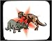 Mouse Pad with dinosaur, fighting, tyrannosaur, triceratops, battling Image