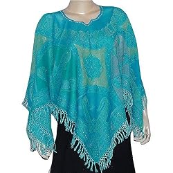 Wool Ponchos Dress in Jacquard Design 40 " x 40 " (pnch251)