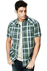North Coast Pure Cotton Short Sleeve Checked Shirt