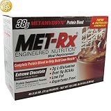 MetRX MET-Rx Meal Replacement powder boxed - Extreme Chocolate 40 -Count Packets Box