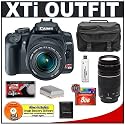 Canon Digital Rebel XTi 10.1MP Digital SLR Camera (Black) + Canon EF-S 18-55mm Lens [Outfit] + Canon EF 75-300mm III Lens + 8GB Card + NB-2LH Battery + Accessory Kit