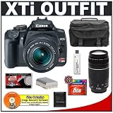 Canon Digital Rebel XTi 10.1MP Digital SLR Camera (Black) + Canon EF-S 18-55mm Lens [Outfit] + Canon EF 75-300mm III Lens + 8GB Card + NB-2LH Battery + Accessory Kit